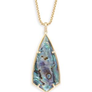 Kendra Scott long Carole necklace in Abalone/Gold